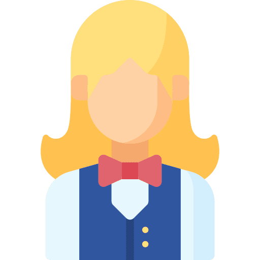 Waitress waiter professions and jobs food service icon