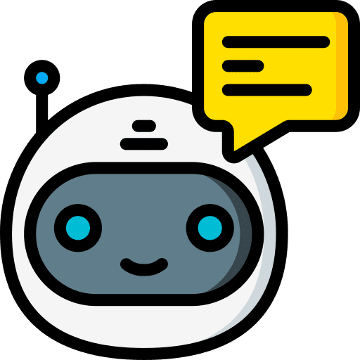 Bot chat smile communications icon