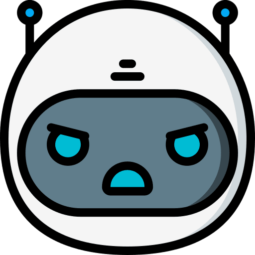 Bot face anger virtual icon Bot face anger virtual icon