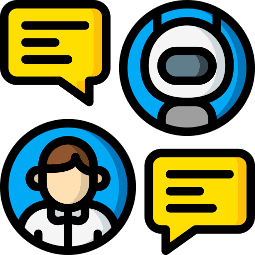 Conversation communication robot assistant icon Conversation communication robot assistant icon