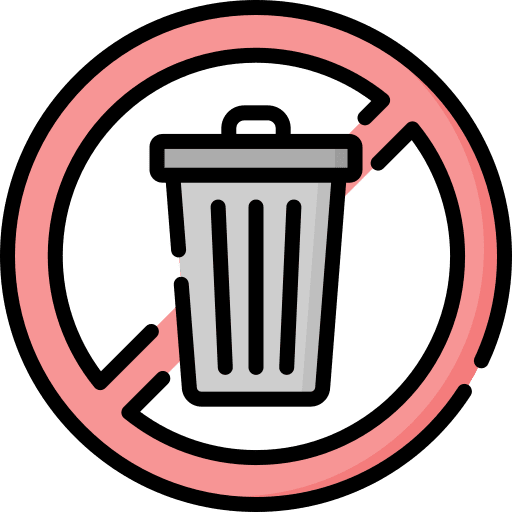 No littering forbidden prohibition trash icon