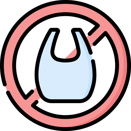 No plastic bags signaling no plastic forbidden icon