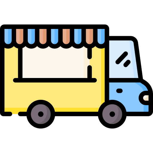 Food truck food and restaurant delivery truck transportation icon Food truck food and restaurant delivery truck transportation icon