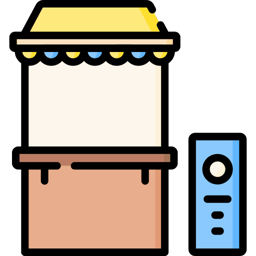 Booth food and restaurant refreshment stand icon Booth food and restaurant refreshment stand icon