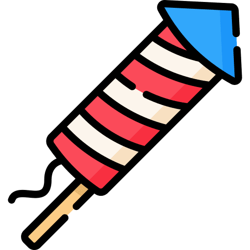 Fireworks fire cracker birthday and party festival icon