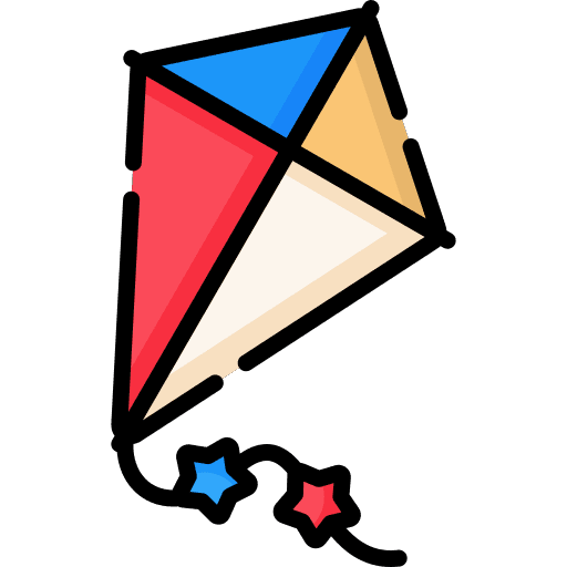 Kite childhood game fly icon