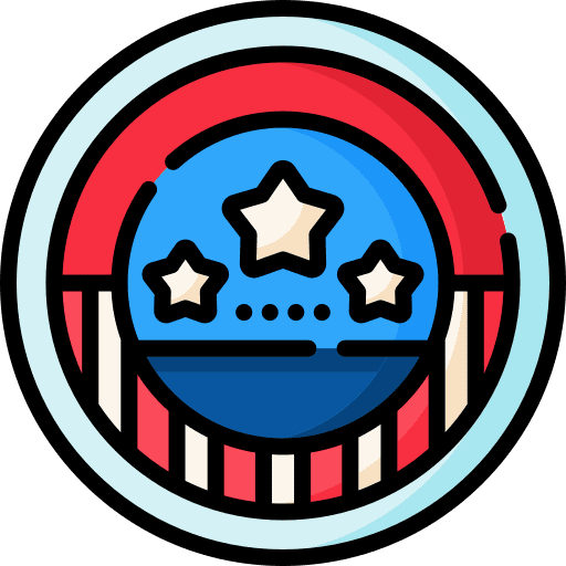 Sticker nation united states of america flags icon