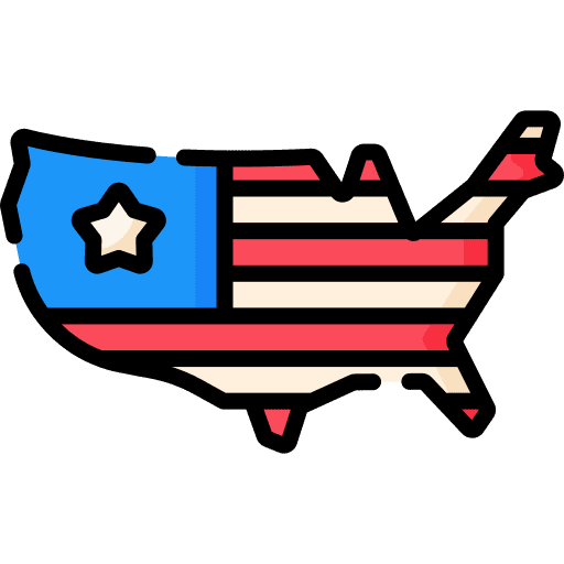 Usa world united states of america map icon
