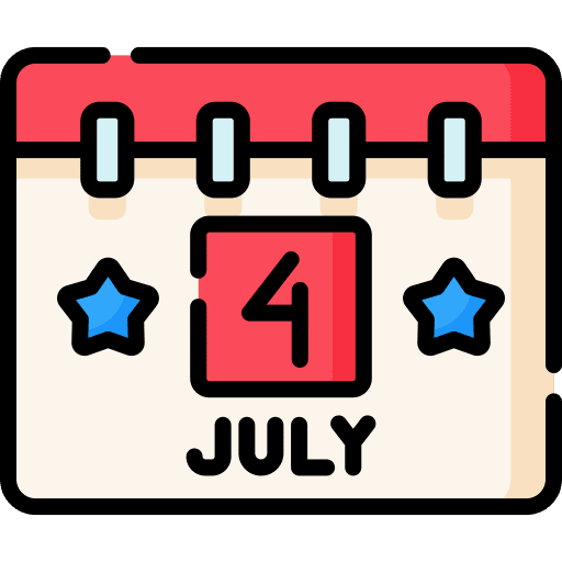 4th of july time and date calendar organization icon 4th of july time and date calendar organization icon