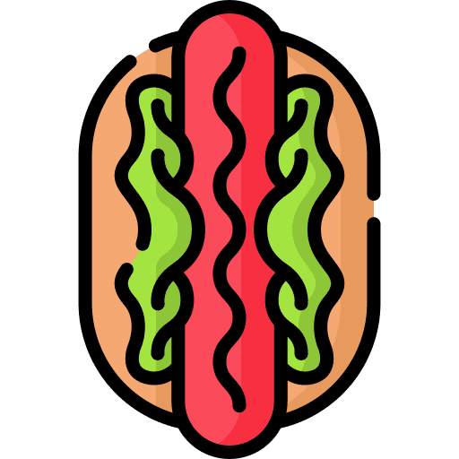 Hot dog sandwich junk food sausage icon Hot dog sandwich junk food sausage icon
