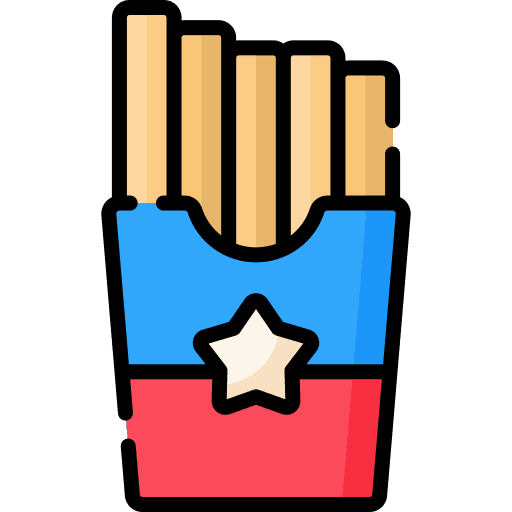 French fries fast food food and restaurant junk food icon French fries fast food food and restaurant junk food icon