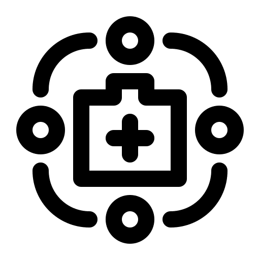 Hospital healthcare and medical technology information icon Hospital healthcare and medical technology information icon