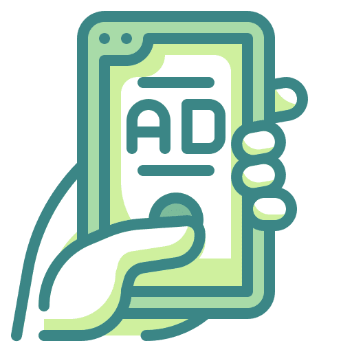 Advertising smartphone advertisement online icon