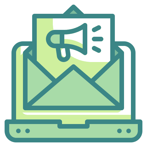 Email laptop marketing megaphone icon