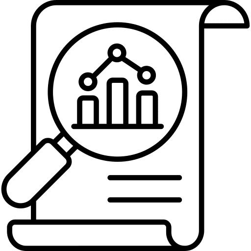 Market research market bar chart study icon