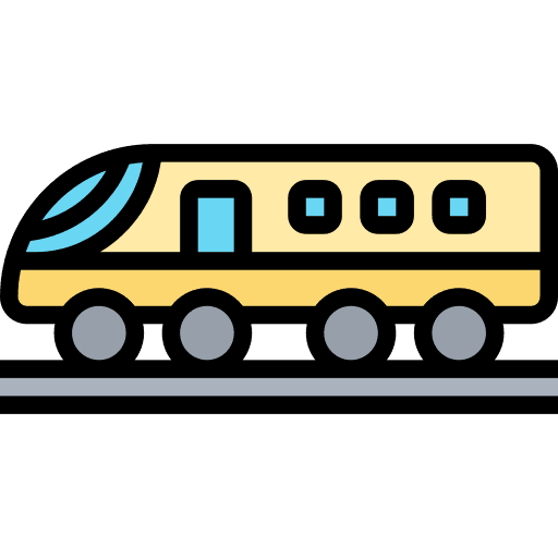Bullet train transport vehicle subway icon