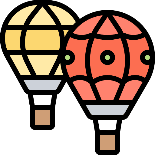 Hot air balloon adventure holidays trip icon Hot air balloon adventure holidays trip icon