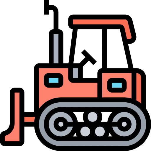 Bulldozer transportation vehicle excavator icon Bulldozer transportation vehicle excavator icon