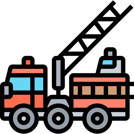 Ladder truck emergency transportation vehicle icon Ladder truck emergency transportation vehicle icon