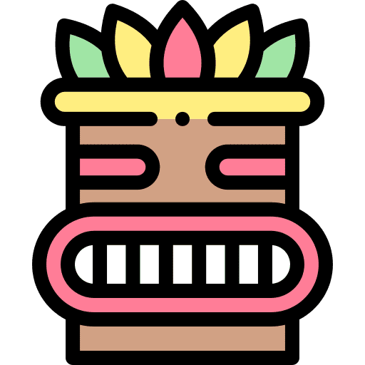 Tiki tropical cultures mask icon