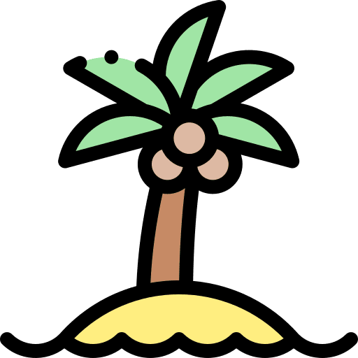 Island coconut tree palm tree nature icon Island coconut tree palm tree nature icon