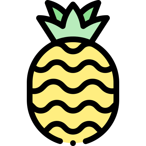 Pineapple organic fruit vegan icon
