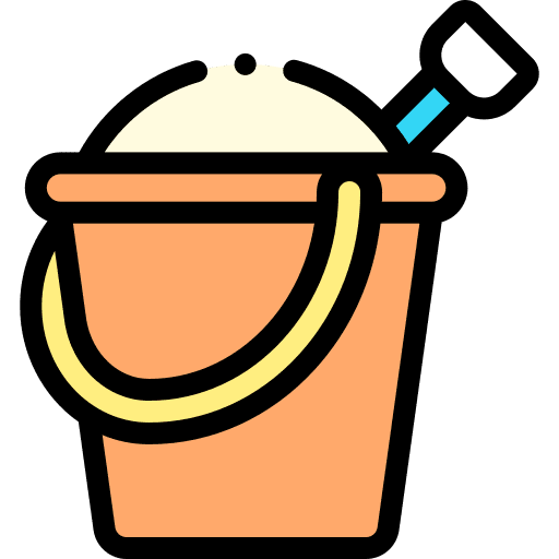 Sand bucket beach summertime childhood icon Sand bucket beach summertime childhood icon
