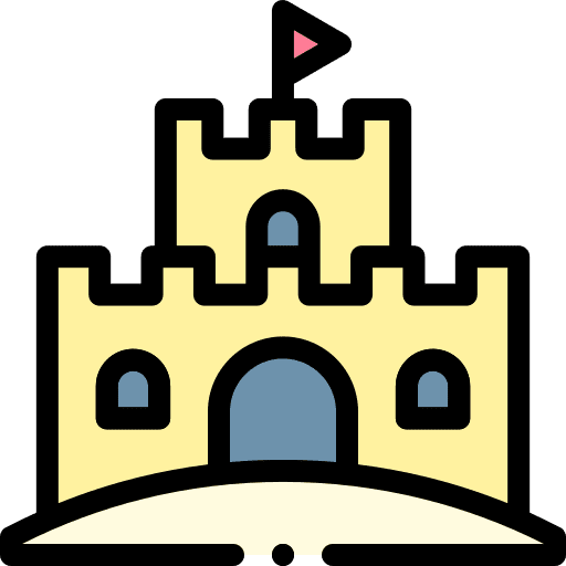 Sand castle summertime holidays kid and baby icon Sand castle summertime holidays kid and baby icon