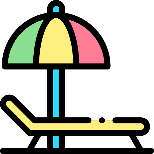 Sun umbrella vacations sun umbrella sunbed icon Sun umbrella vacations sun umbrella sunbed icon