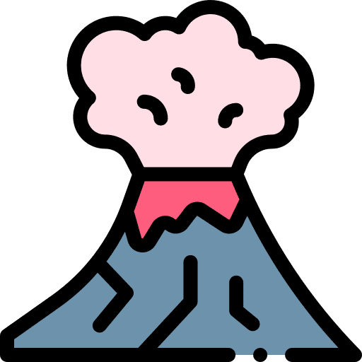 Volcano nature explosion natural disaster icon Volcano nature explosion natural disaster icon
