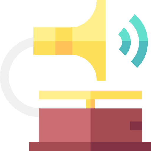 Gramophone music and multimedia antique song icon Gramophone music and multimedia antique song icon