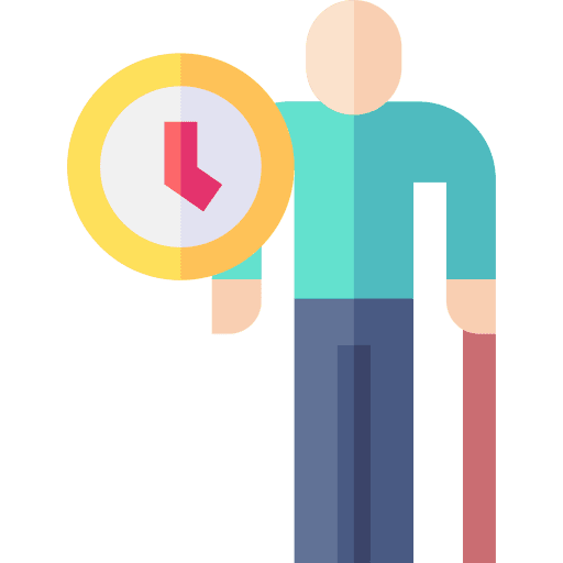 Old man clock walking stick people icon Old man clock walking stick people icon