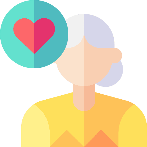 Old woman avatar old woman heart icon Old woman avatar old woman heart icon
