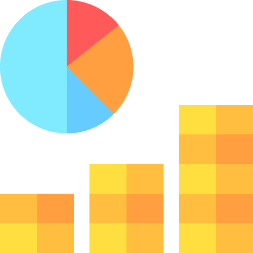 Bar chart analysis data analytics pie chart icon