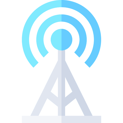 Communication tower transmission tower signal communications icon