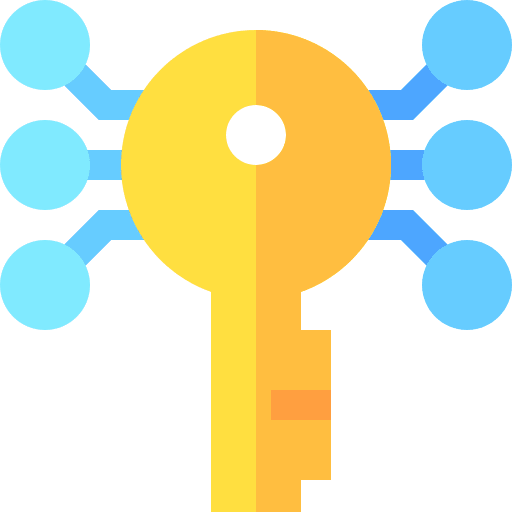 Digital key technology electronics conection icon