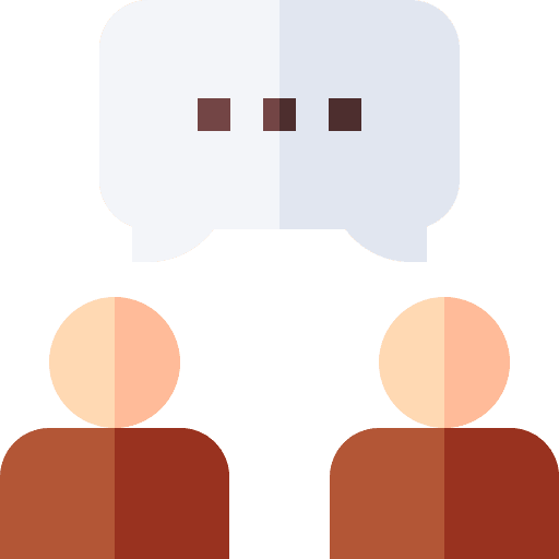 Discussion chat bubble talk communications icon