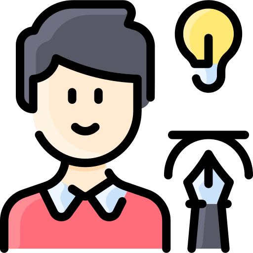 Man illustrator idea design thinking icon
