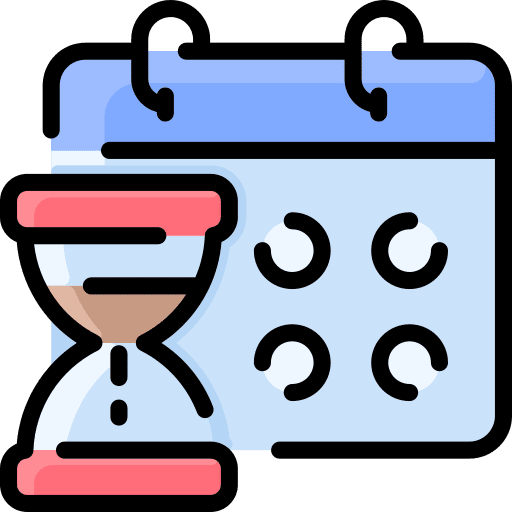 Deadline date time and date sand clock icon