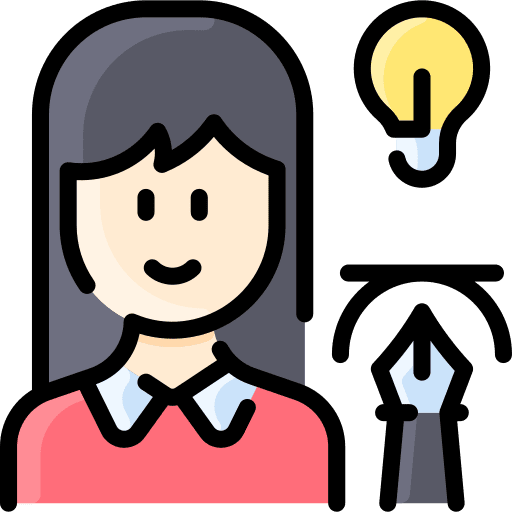 Woman graphic designer user illustrator icon