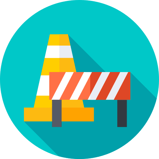 Work in progress traffic cone work in progress barrier icon