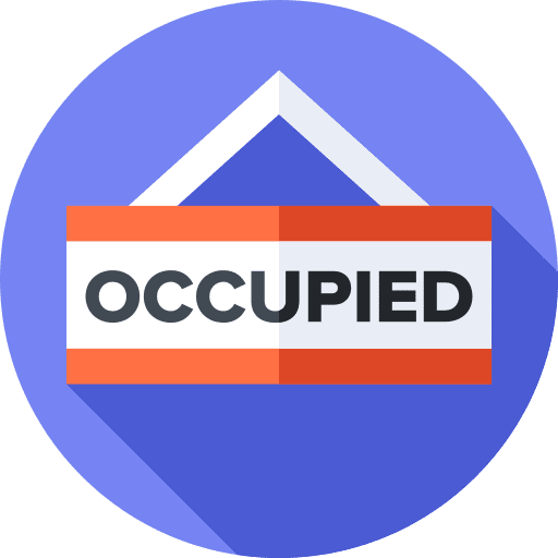 Occupied signaling signboard no vacancy icon