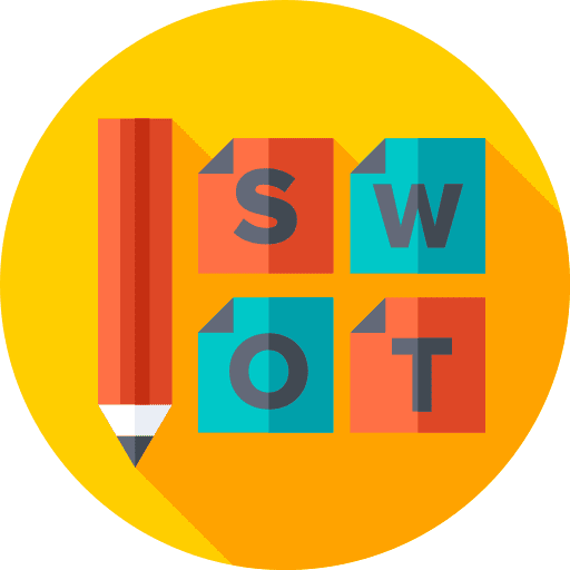 Swot analysis strategy business puzzle icon
