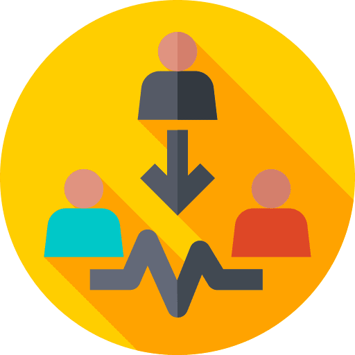 Intermediary people conflict argument icon