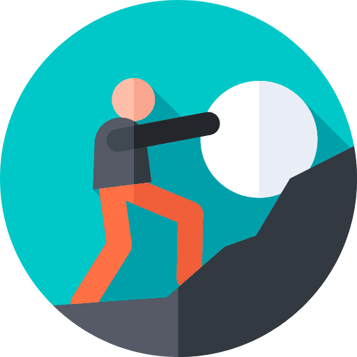 Struggle objective hard work steps icon