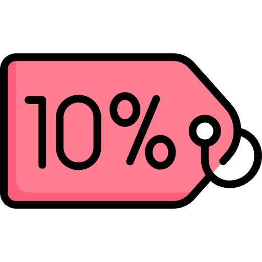 10 discount commerce and shopping percentage icon