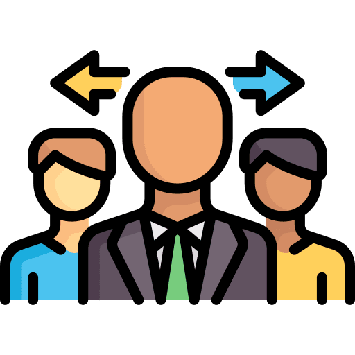 Intermediary team mediation network icon