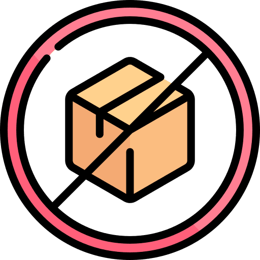 Out of stock parcel notification shipping and delivery icon