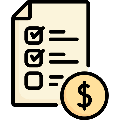 Price list money checklist dollar icon