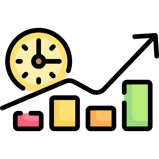 Time to market profit growth graphic icon